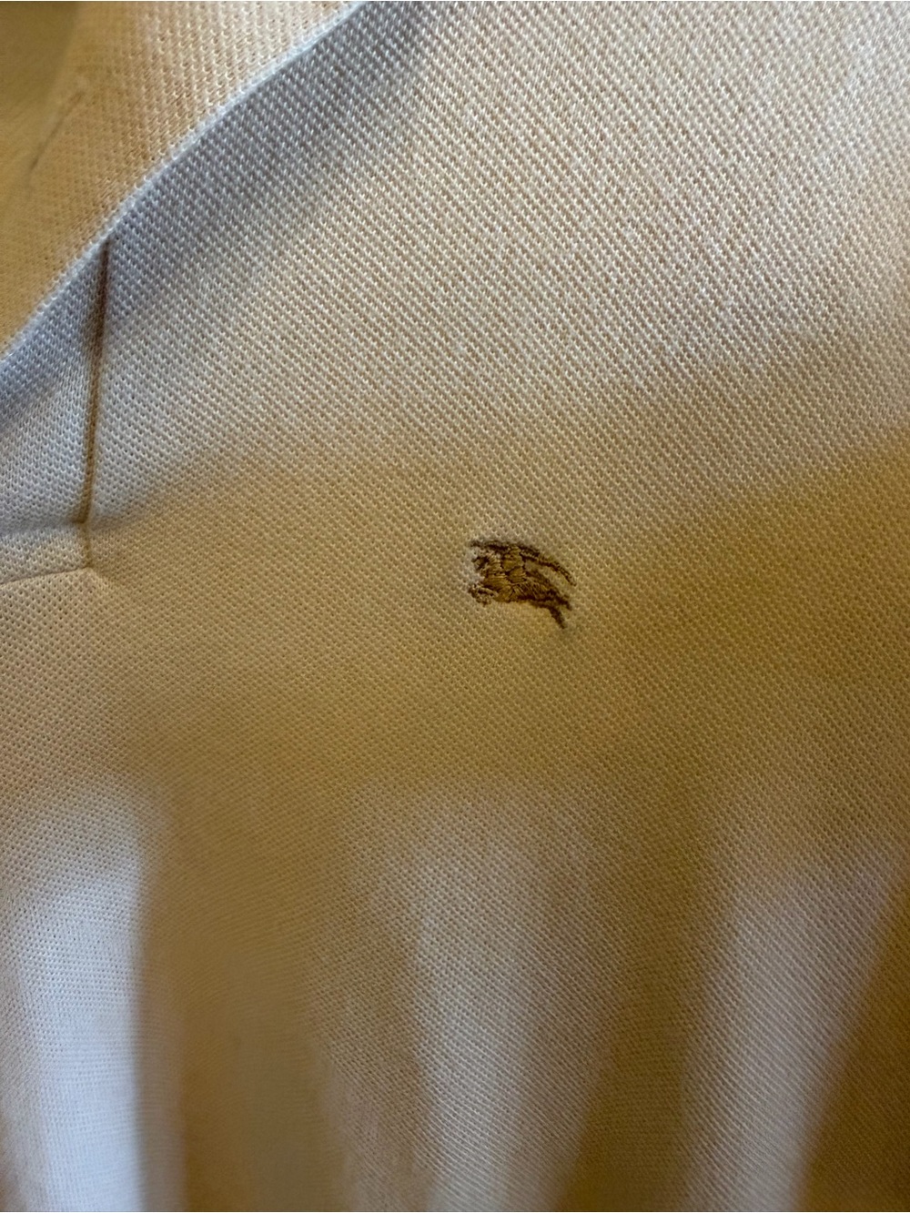 Burberry Beige Polo with Signature Check Placket - Picture 6 of 7